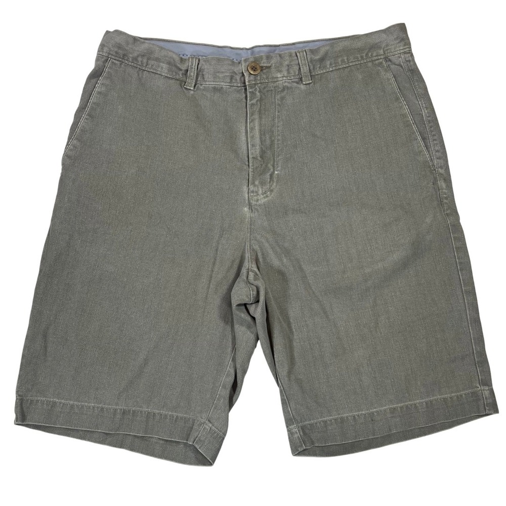 Tommy Bahama Silk Linen Blend Shorts Mens 34 Gray Taupe Flat Front Casual